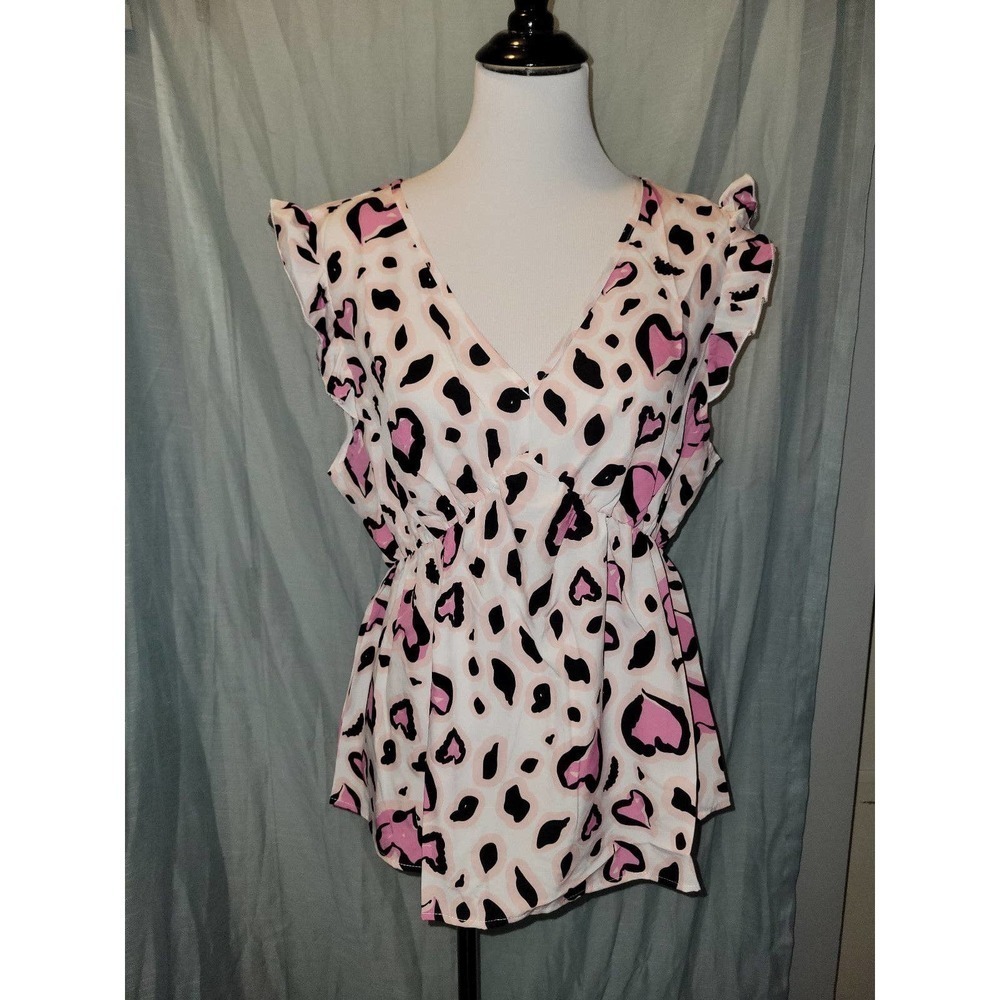Pink heart Blouse 1xl